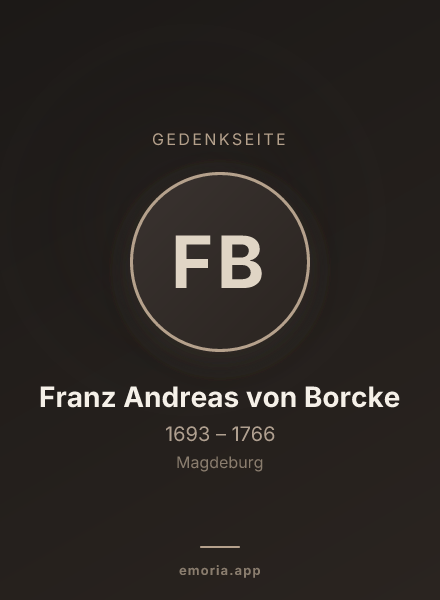 Gedenkportrait von Franz Andreas von Borcke