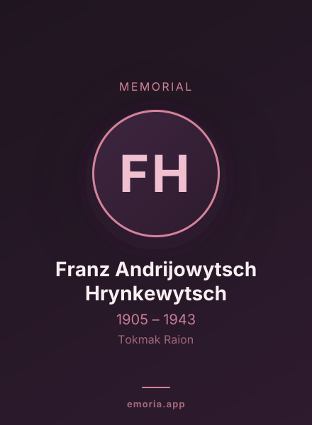 Memorial portrait of Franz Andrijowytsch Hrynkewytsch