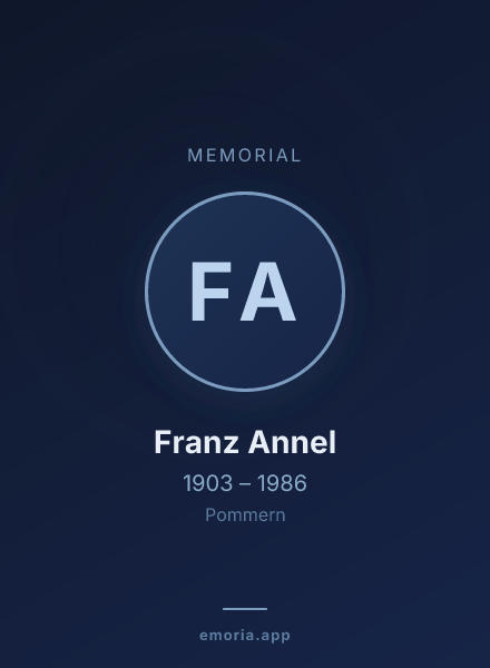 Memorial portrait of Franz Annel