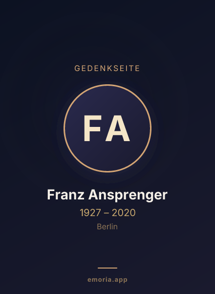 Gedenkportrait von Franz Ansprenger