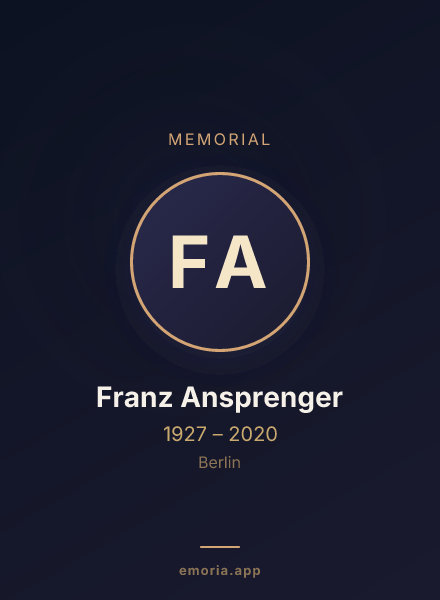 Memorial portrait of Franz Ansprenger