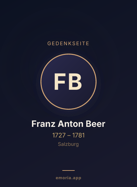 Gedenkportrait von Franz Anton Beer