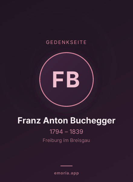Gedenkportrait von Franz Anton Buchegger