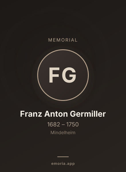 Memorial portrait of Franz Anton Germiller