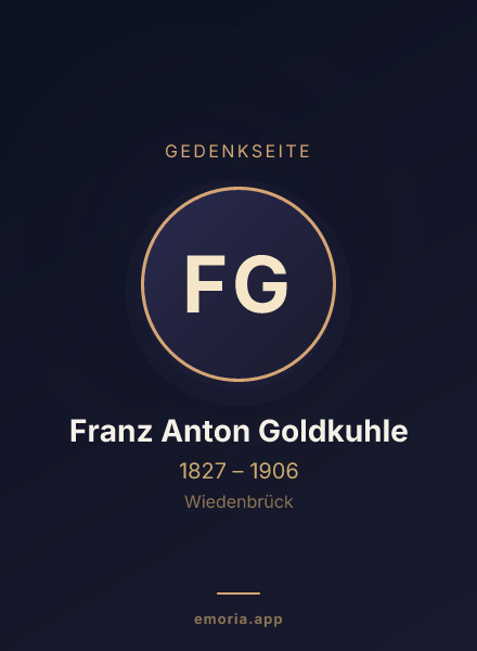 Gedenkportrait von Franz Anton Goldkuhle