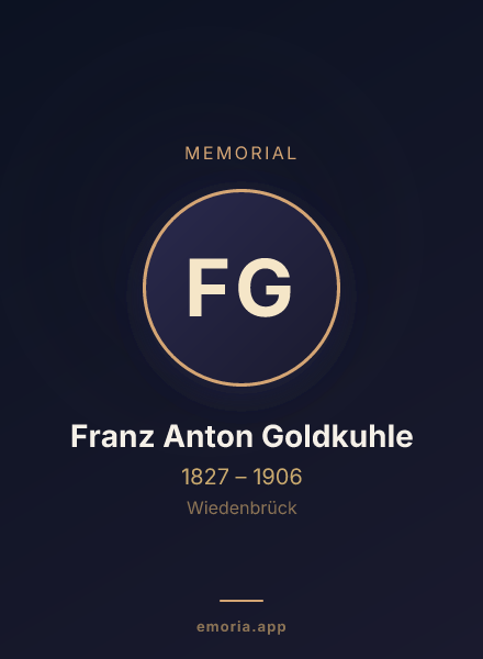 Memorial portrait of Franz Anton Goldkuhle