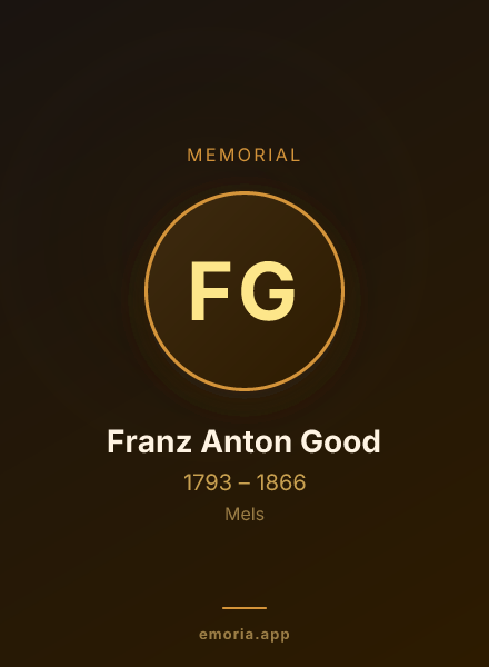 Memorial portrait of Franz Anton Good