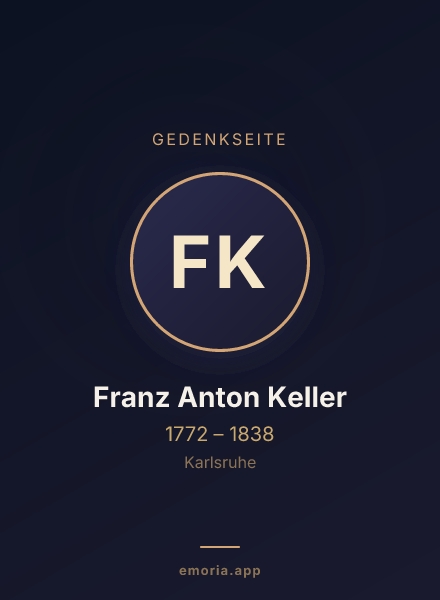 Gedenkportrait von Franz Anton Keller