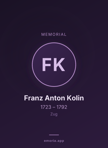 Memorial portrait of Franz Anton Kolin