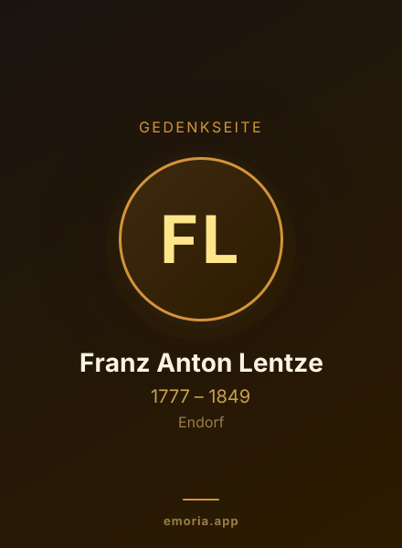 Gedenkportrait von Franz Anton Lentze