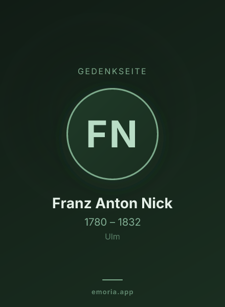 Gedenkportrait von Franz Anton Nick