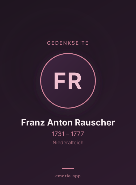 Gedenkportrait von Franz Anton Rauscher
