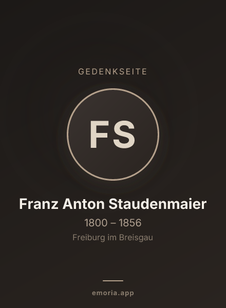 Gedenkportrait von Franz Anton Staudenmaier