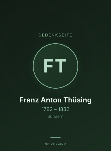 Gedenkportrait von Franz Anton Thüsing