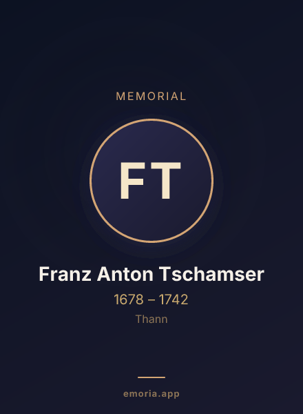 Memorial portrait of Franz Anton Tschamser