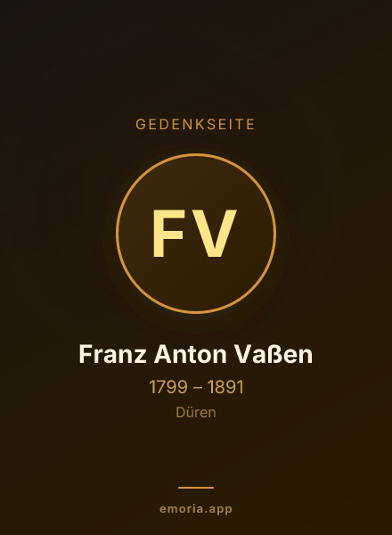 Gedenkportrait von Franz Anton Vaßen