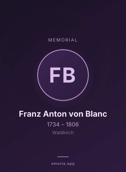 Memorial portrait of Franz Anton von Blanc