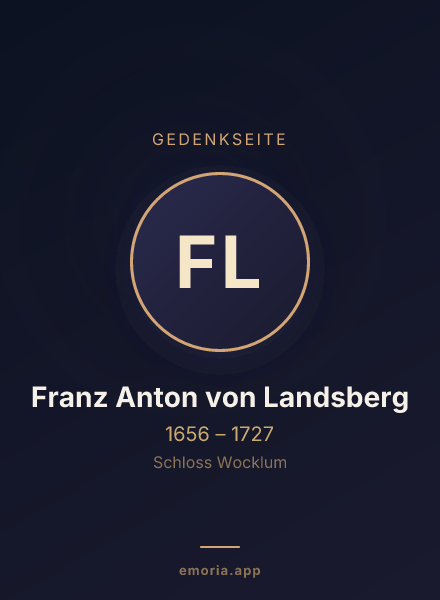 Gedenkportrait von Franz Anton von Landsberg