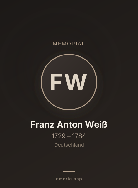 Memorial portrait of Franz Anton Weiß