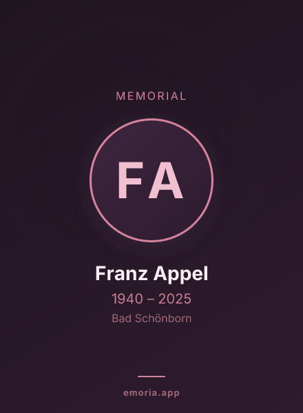 Memorial portrait of Franz Appel
