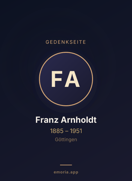 Gedenkportrait von Franz Arnholdt