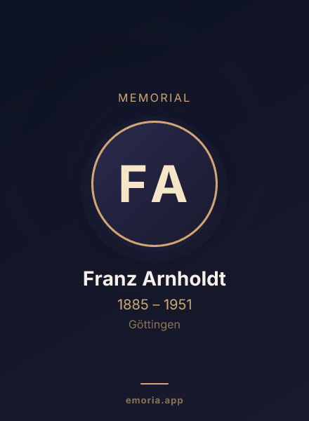 Memorial portrait of Franz Arnholdt