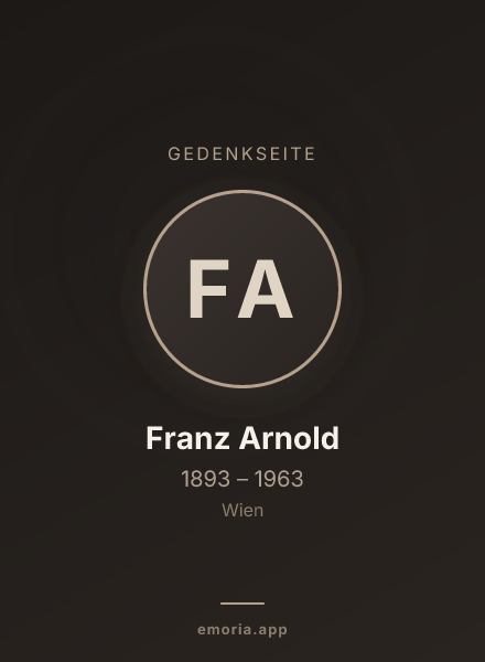 Gedenkportrait von Franz Arnold