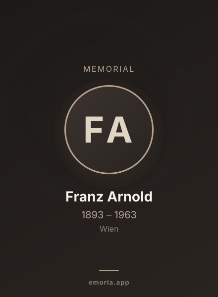 Memorial portrait of Franz Arnold
