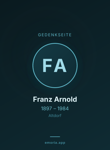 Gedenkportrait von Franz Arnold