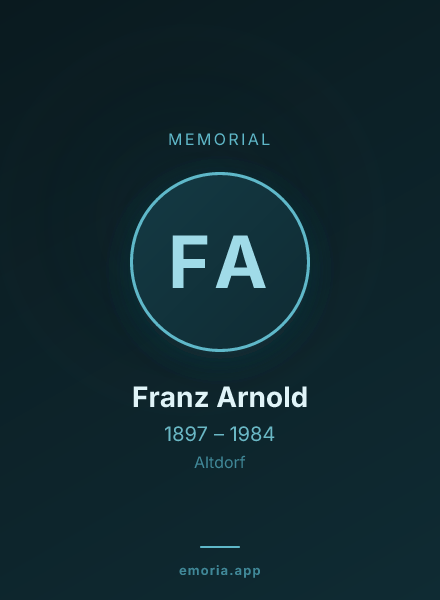 Memorial portrait of Franz Arnold