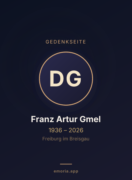 Gedenkportrait von Dr. Franz Artur Gmel