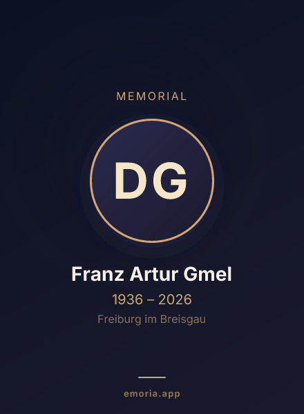 Memorial portrait of Dr. Franz Artur Gmel
