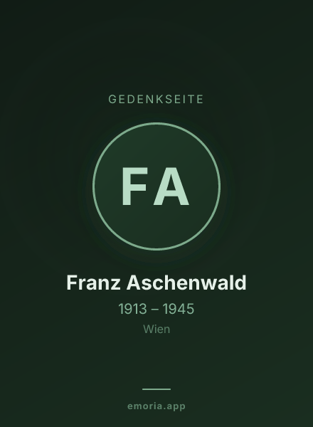 Gedenkportrait von Franz Aschenwald