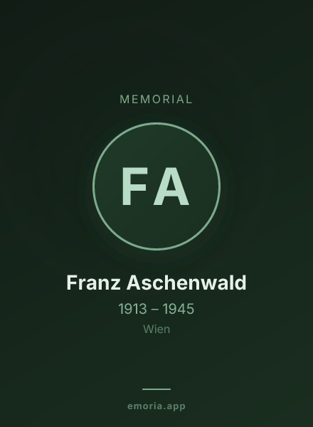 Memorial portrait of Franz Aschenwald