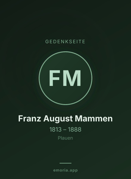 Gedenkportrait von Franz August Mammen