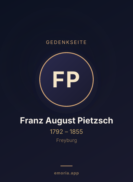 Gedenkportrait von Franz August Pietzsch