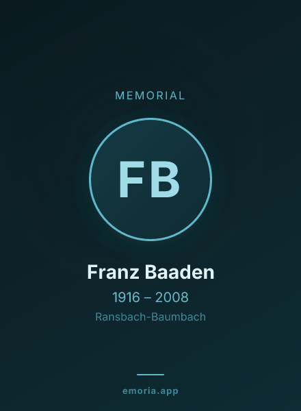 Memorial portrait of Franz Baaden