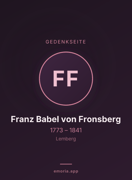 Gedenkportrait von Franz Babel von Fronsberg