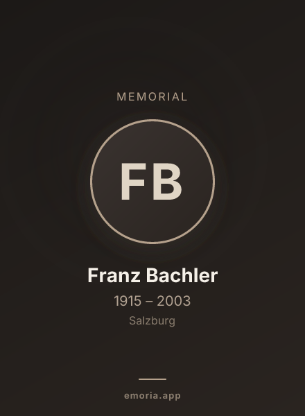 Memorial portrait of Franz Bachler