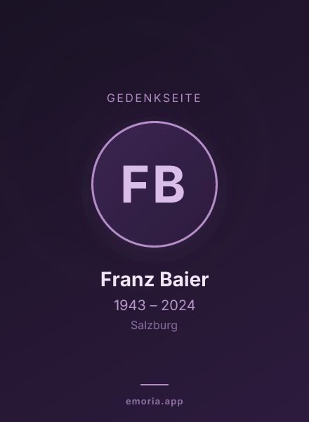 Gedenkportrait von Franz Baier
