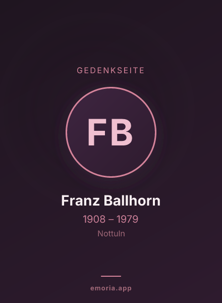 Gedenkportrait von Franz Ballhorn