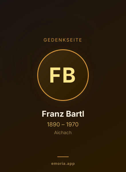 Gedenkportrait von Franz Bartl