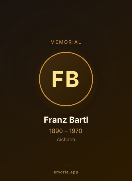 Memorial portrait of Franz Bartl