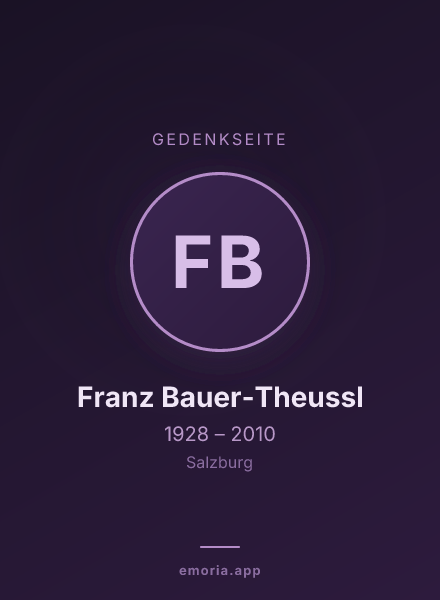 Gedenkportrait von Franz Bauer-Theussl