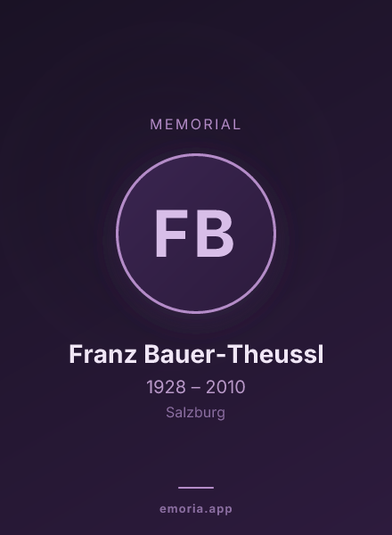 Memorial portrait of Franz Bauer-Theussl