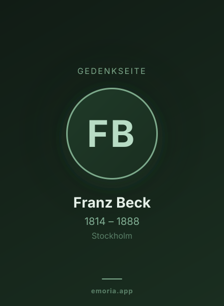 Gedenkportrait von Franz Beck