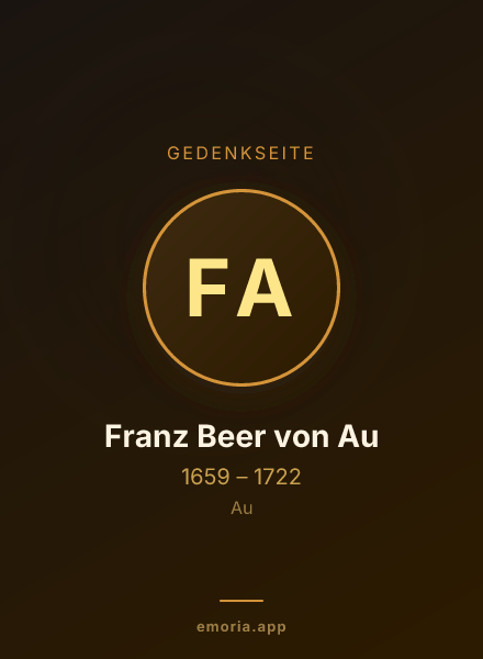 Gedenkportrait von Franz Beer von Au