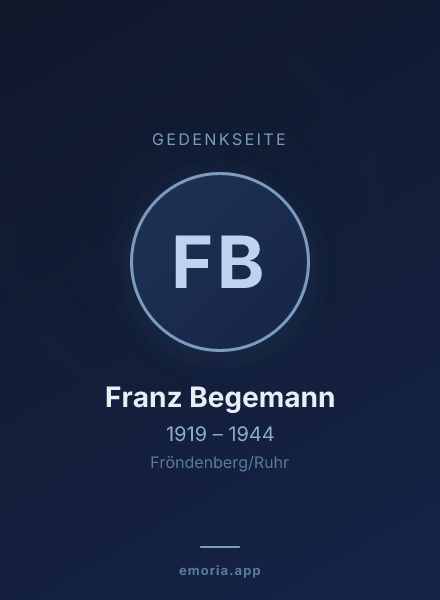 Gedenkportrait von Franz Begemann