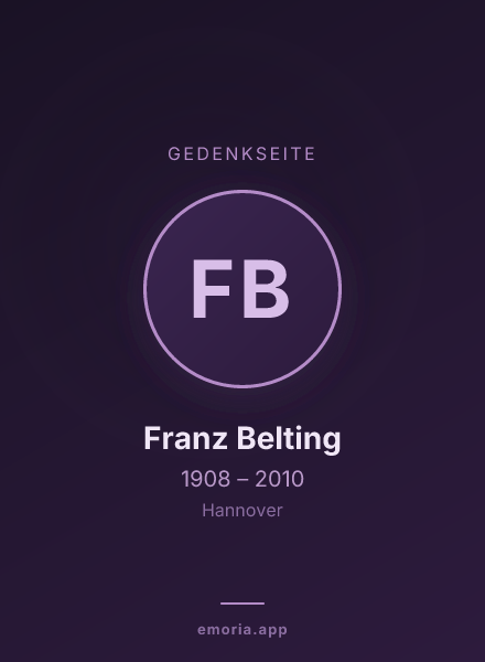 Gedenkportrait von Franz Belting