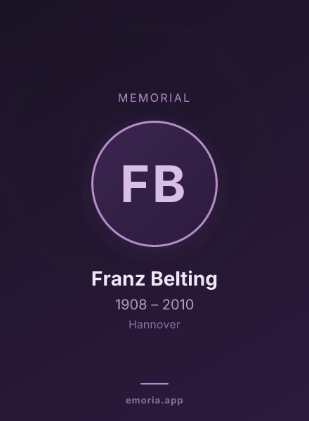 Memorial portrait of Franz Belting